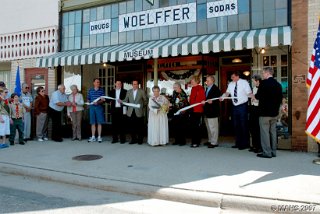 The official ribbon cutting by Marlene Schmalbeck and Ruth Knight-Sybers.